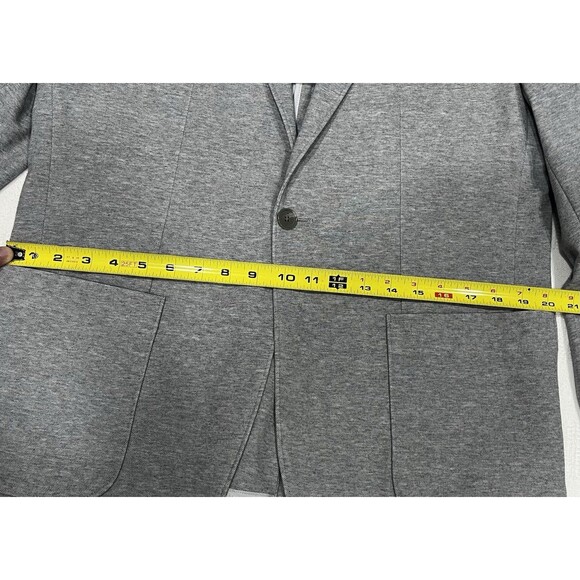Calvin Klein Mens Blazer Jacket Gray Knit Casual Sport Coat Size L Single Button - Picture 12 of 14